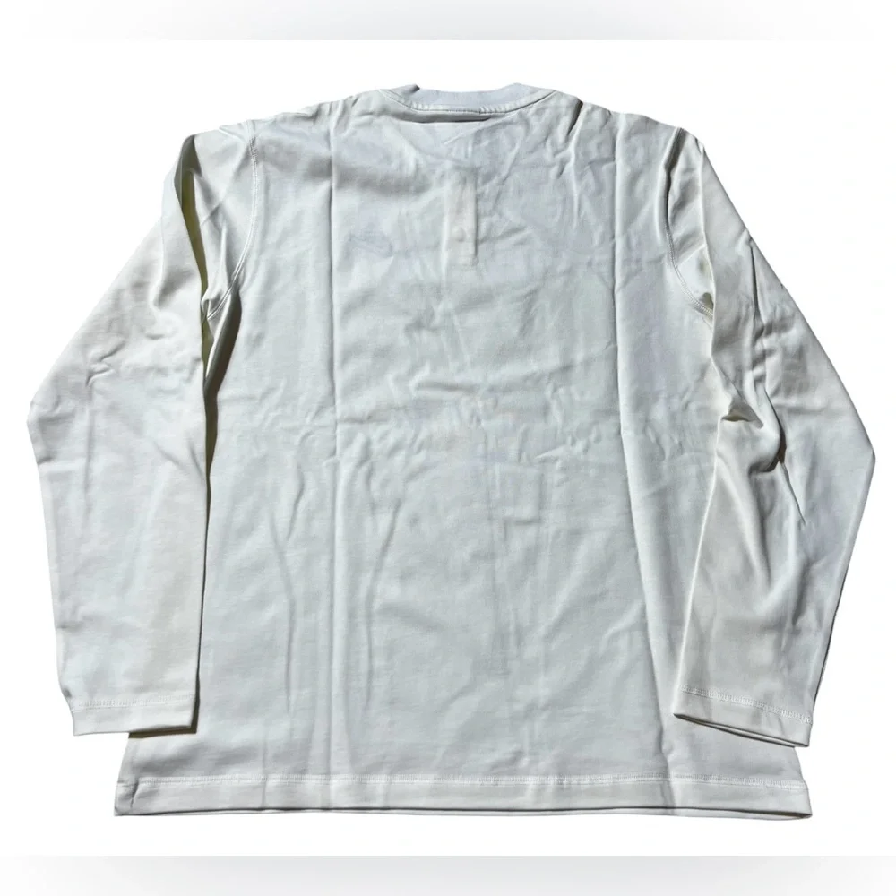Nike‎ Men’s White Long Sleeve Henley Shirt Snap Button Size Medium